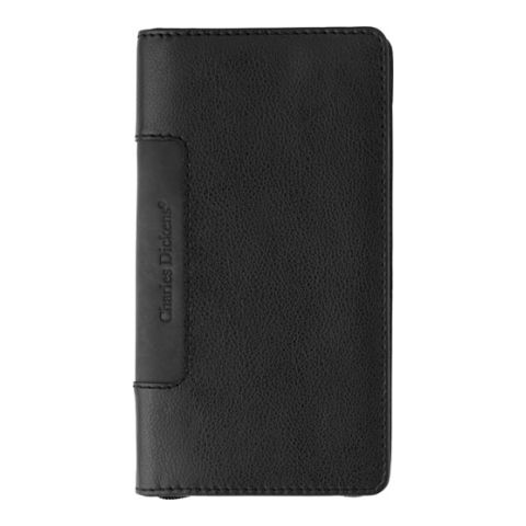 Leather Charles Dickens Zipper Travel Wallet Black | 1-Colour Pad Print