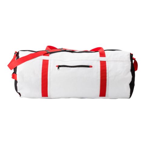 Polyester (600D) Round Sports Bag White | 1-Colour Screen Print