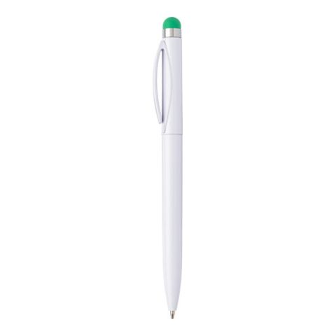 Plastic, Twist Action Ball Pen With Stylus Green | Without Branding
