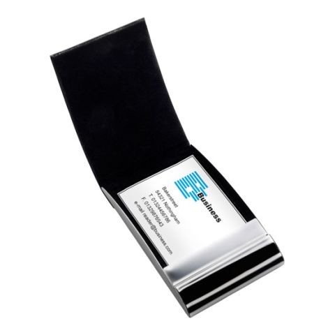 Business Card Holder Black - Silver | Without Branding