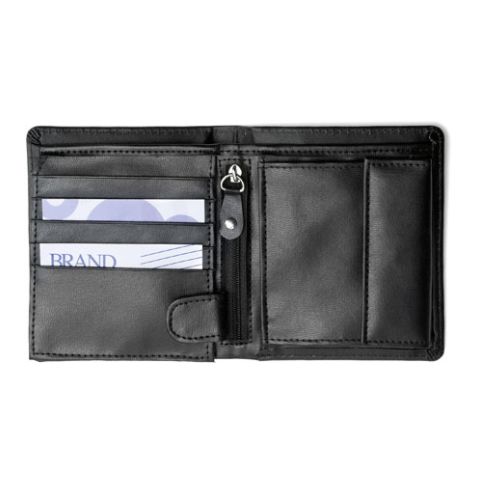 Bonded Leather Wallet Black | 1-Colour Pad Print