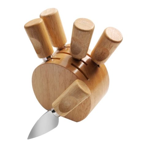 Set Of Five Cheese Knives Brown | 1-Colour Pad Print