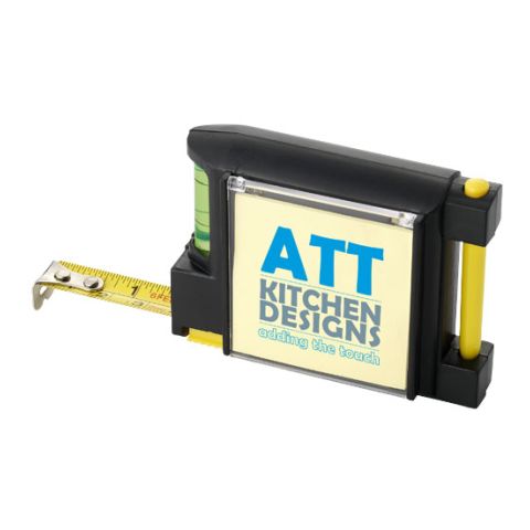 2m Measuring Tape With Level Yellow - Black | Without Branding