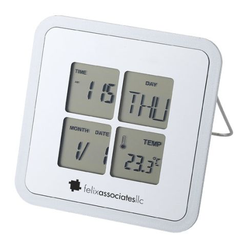 Livorno Desk Weather Clock Silver | Without Branding