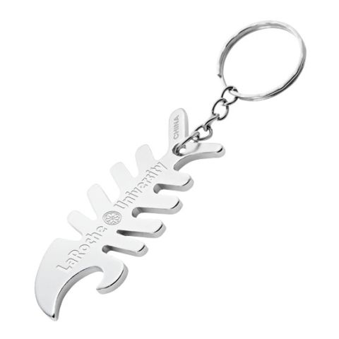 Fish Bone Key Chain &amp; Cord Wrap Silver | Without Branding