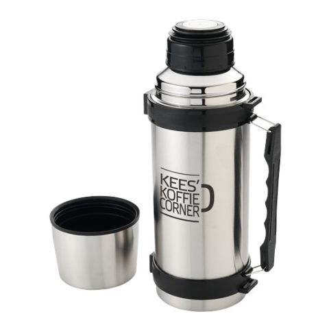 Everest Isolating Flask With Strap Black - Silver | Without Branding