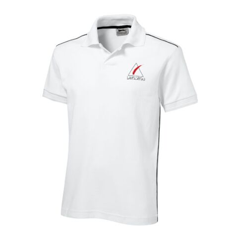 Backhand Short Sleeve Polo White - Navy Blue | Without Branding