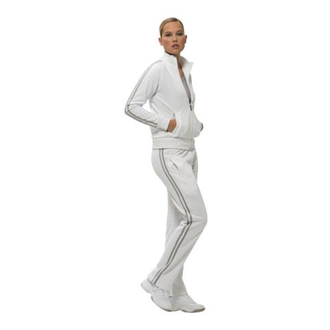 Court Full Zip Ladies Sweater Grey - White | Without Branding