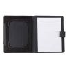 PU A4 Folder With Power Bank & Tablet Holder Black | 1-Colour Pad Print