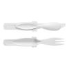 Plastic Travel Cutlery Set, White | Without Branding