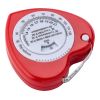 Plastic, 15 Mt, Heart Shaped, BMI Tape Measure Red | Without Branding