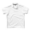 Backhand Short Sleeve Polo White - Navy Blue | Without Branding