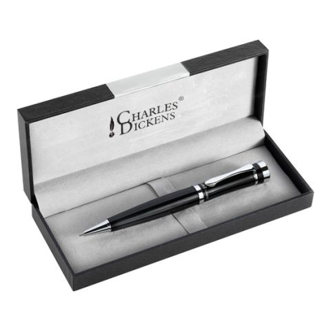 Charles Dickens Metal Ball Pen Black | Laser Engrave