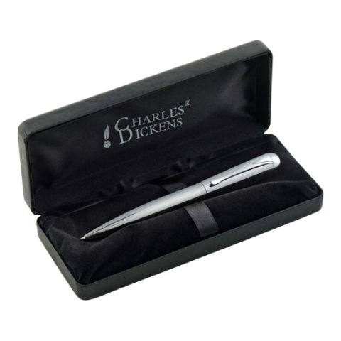 Charles Dickens Metal Ball Pen Silver | 1-Colour Pad Print