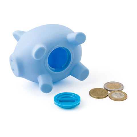 Plastic Piggy Bank Light Blue | Without Branding