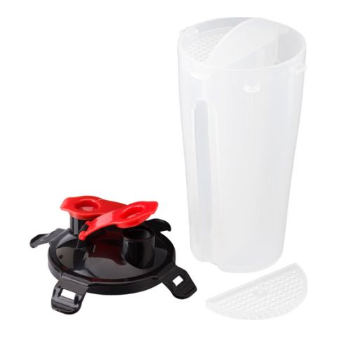 Plastic Protein Shaker (350Ml) With Two Compartments Black | 1-Colour Pad Print