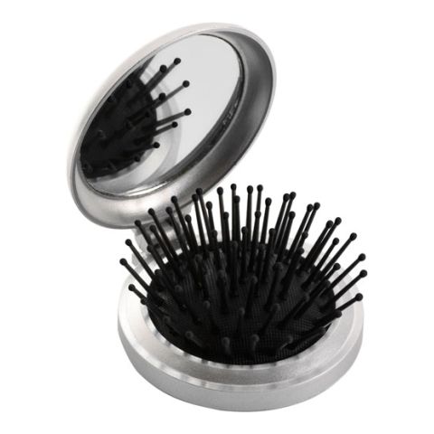 Pocket Mirror With Brush Silver | Without Branding