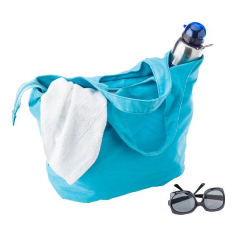 Cotton (120Z) Beach Bag, Light Blue | 1-Colour Screen Print