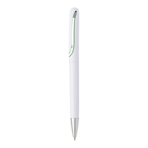 Plastic, Twist Action Ball Pen With Integrated Clip Green | Without Branding