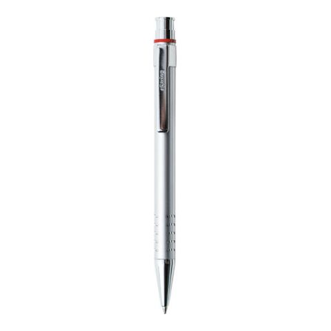 Red Ring Brass Ball Pen Silver | 1-Colour Pad Print
