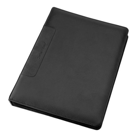 Leather Charles Dickens A4 Zipper Folder Black | 1-Colour Pad Print