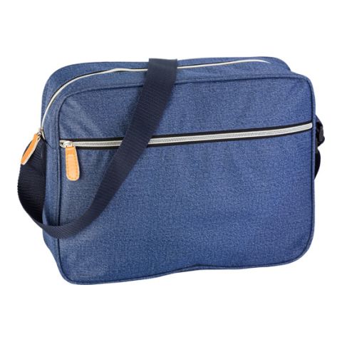 Polyester Laptop Bag In Denim Look Navy Blue | Without Branding