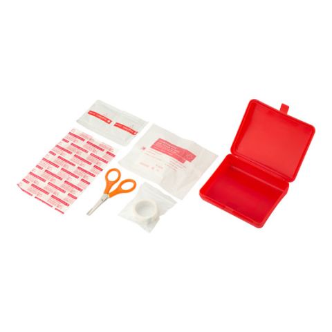 First Aid Kit In A Plastic Box, 10Pc Red | Without Branding