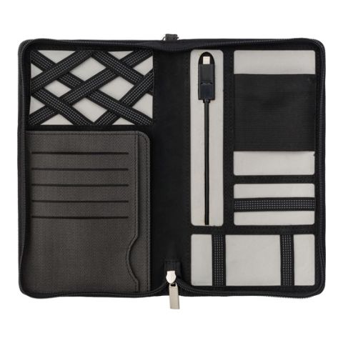 Svepa PU Travel Wallet With 4000 Mahi Power Bank Grey | 1-Colour Pad Print