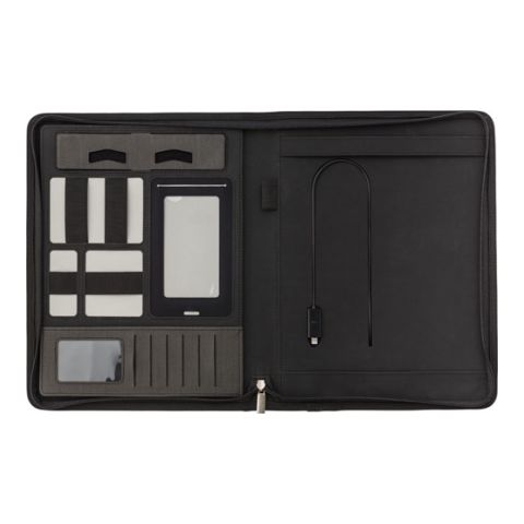 Schrijfmap, A4 Met 5000 Mahi Power Bank Grey | 1-Colour Pad Print