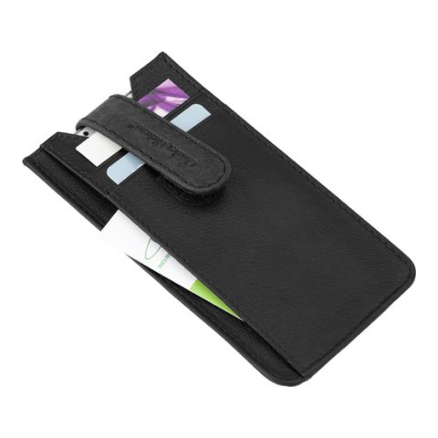 Leather Charles Dickens Mobile Phone Holder Black | 1-Colour Pad Print