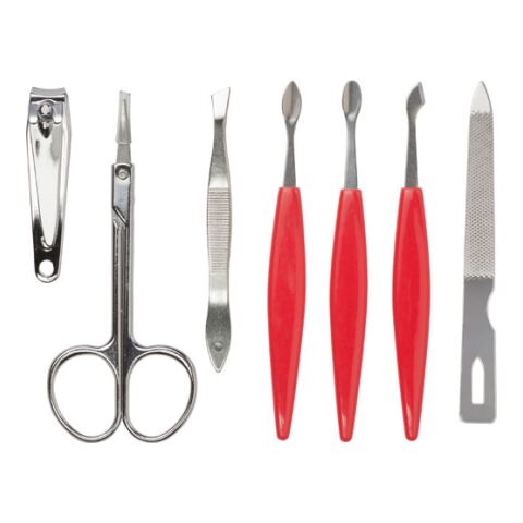 Manicure Set, 7 Pc Red | Without Branding