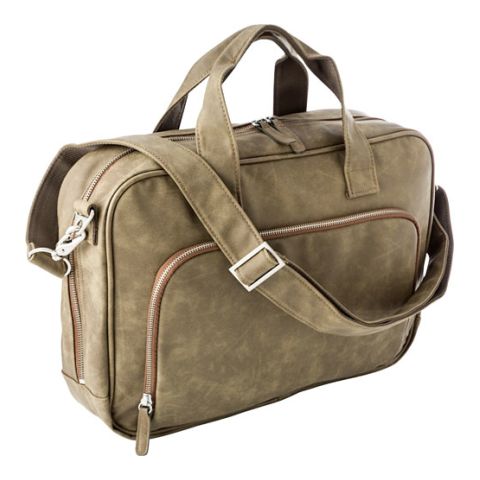 PU Laptop Bag Beige | 1-Colour Screen Print