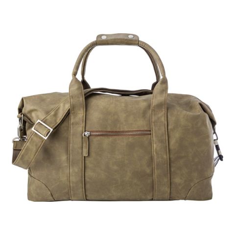 PU Duffle/Travel Bag Beige | 1-Colour Screen Print