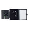 PU A4 Folder With Power Bank & Tablet Holder Black | 1-Colour Pad Print