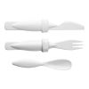 Plastic Travel Cutlery Set, White | Without Branding