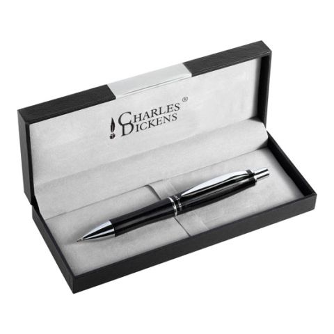 Charles Dickens Metal Ball Pen Black | Without Branding
