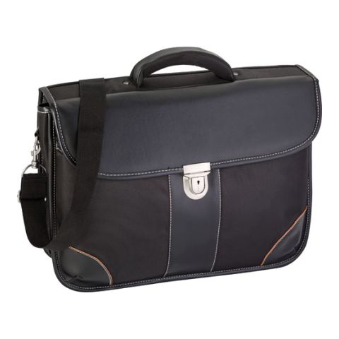 Polyester 1680D Laptop Bag With A PU Lid Black | 1-Colour Screen Print
