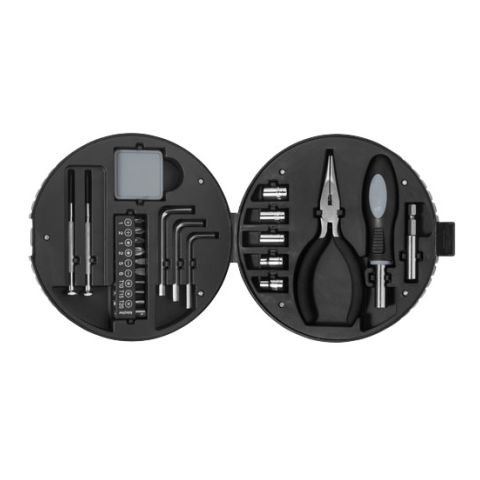 -25 Piece Tire Shape Tool Set Black - Silver | Without Branding