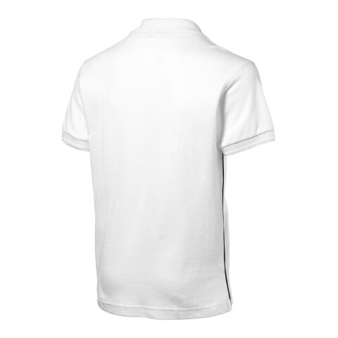 Backhand Short Sleeve Polo White - Navy Blue | Without Branding