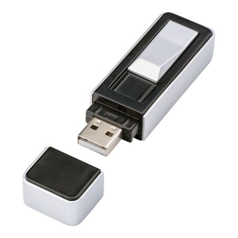 Zinc Alloy USB Lighter Black - Silver | 1-Colour Pad Print