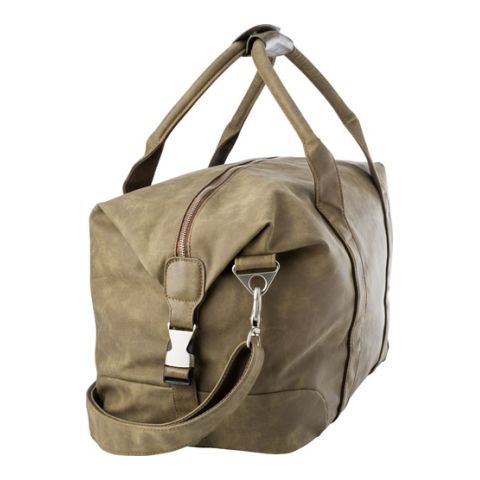 PU Duffle/Travel Bag Beige | 1-Colour Screen Print