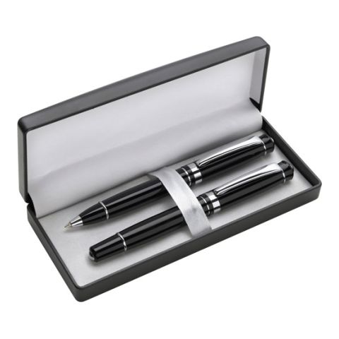 Ball Pen &amp; Rollerball Set Black | 1-Colour Pad Print