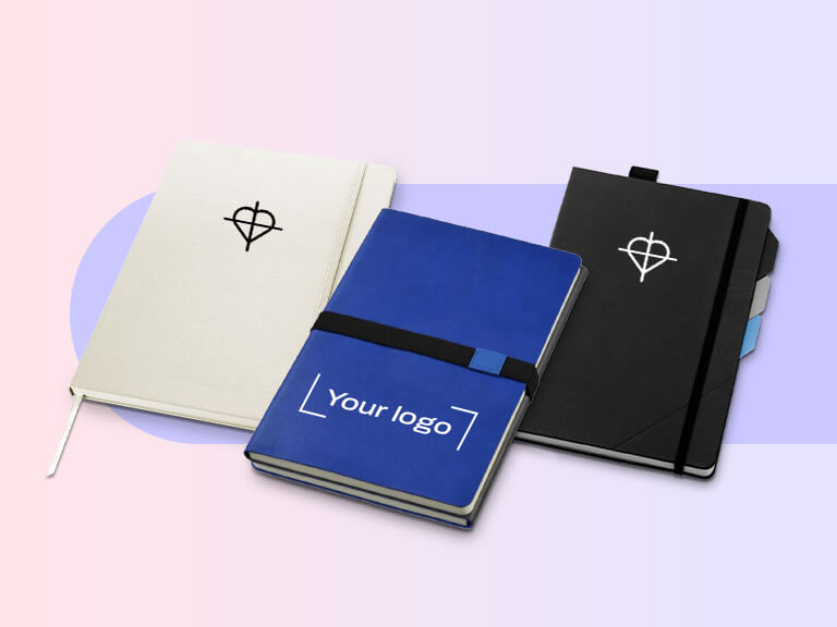 Branded notebooks with logo